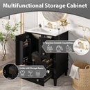 Bathroom Vanity With Integrated Basin, Soft Close Drawers, Door Mounted Double Layer Shelf by Unique Piece Furniture