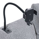Fullar - Modular Console With Wireless Charger - Light Gary Chenille