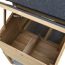 69" Wooden Chicken Coop, Poultry Cage Hen House with Connecting Ramp, Removable Tray, Ventilated Window and Nesting Box, Natural