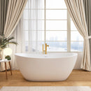 73 Inch Artificial Stone Solid Surface Freestanding Bathroom Bathtub