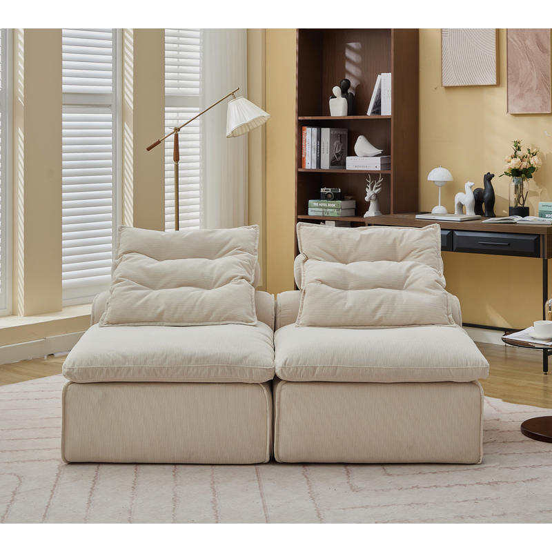 Modular Sofa with Neck and Lumbar Pillows - 2 Seats, photo 5 of 10