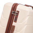 3-Piece ABS Spinner Wheel Luggage Set 20"/24"/28" Beige