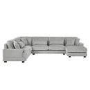 U - Shaped Sectional Sofa With Chaise Lounge, Oversized Living Room Sofa - Gray by HouseOfZazla