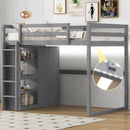 Loft Bed With Built In Wardrobe, Storage Shelves, And LED Light by HouseOfZazla