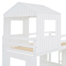 Loft Bunk Bed With Playhouse, Farmhouse, Ladder, Slide And Guardrails by HouseOfZazla