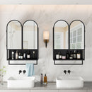 Double Arched Mirror Wall Cabinet With 2 Doors, Featuring Adjustable Shelves And Towel Rack by Unique Piece Furniture