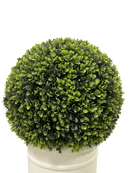 24" Ball Topiary in White Pot, Artificial Faux Plant for indoor and outdoor