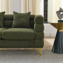 3-seater + 3-seater Combination sofa.Green teddy