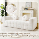 Boneless 3 Seater Sofa With Circular Throw Pillows - Beige by HouseOfZazla