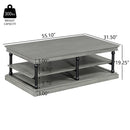 55.1" Wood Coffee Table with Storage Shelves by HouseOfZazla