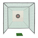 Golf Practice Net Cage With Metal Frame Hitting Net Kit Indoor Outdoor - Black by HouseOfZazla