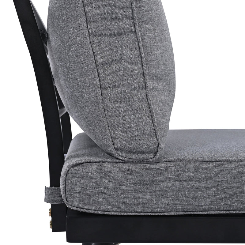 6-Piece Outdoor Sectional Sofa Set with Round Nesting Coffee Tables and Seating Sofa with Cushions for Patio, Porch and Garden (Grey)