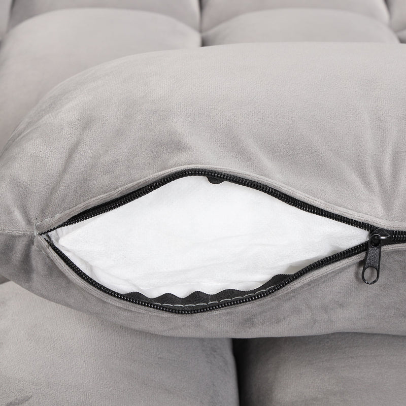 55.3" 4-1 Multi-functional Sofa Bed with Cup Holder and USB Port for Living Room or Apartments, Gray