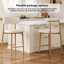 Upholstered Counter Height Bar Stools For Kitchen Island (Set of 2) - Beige by HouseOfZazla