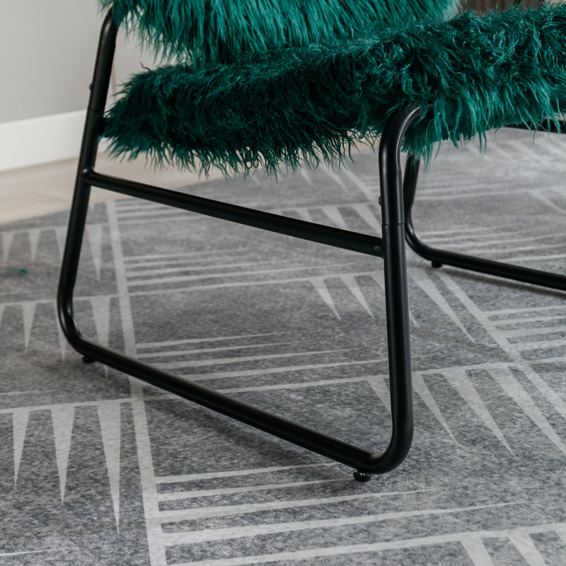 Accent Chair - Modern Industrial Slant Armchair with Metal Frame - Premium High Density Soft Single chair for Living Room Bedroom