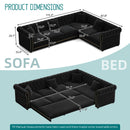 115.3" L-Shaped Sofa Couch with Pull-Out Bed