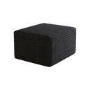 Black Plush Corduroy Sofa Ottoman - No Assembly Required