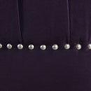 Dawn - Tufted Round Ottoman Nailhead Accents - Purple