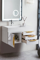 James Martin Columbia 36" Floating Single Bathroom Vanity, Glossy White