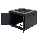30inch Square Steel Fire Pit Table, in Black,40000BTU by HouseOfZazla