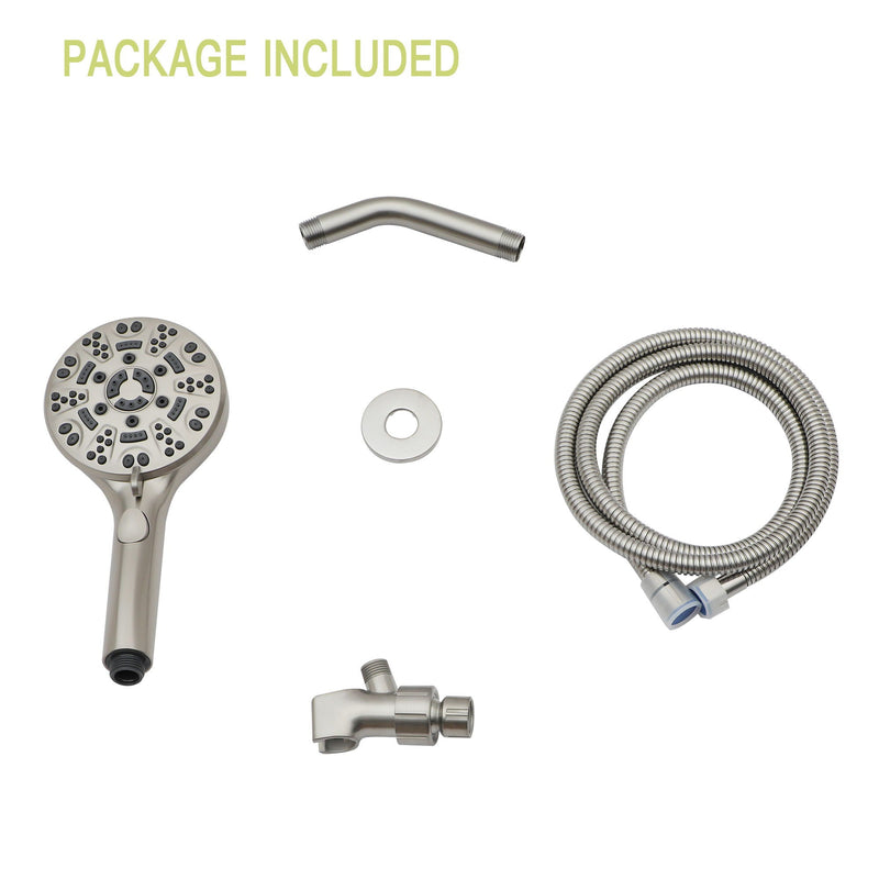 Multi Function Adjustable Hand Shower 8 Function Hand Shower, Plastic Construction - Brushed Nickel, photo 6 of 7