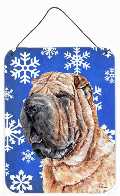 Shar Pei Winter Snowflakes Wall or Door Hanging Prints SC9767DS1216