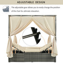 Adjustable Sun Bed With Curtain, High Comfort, With 3 Colors