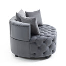 Accent Chair / Classical Barrel Chair for living room / Modern Leisure Chair (Grey)
