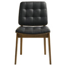 Tufted Back Dining Chairs With Tufted Upholstered Seats And Tapered Legs (Set of 2) - Black