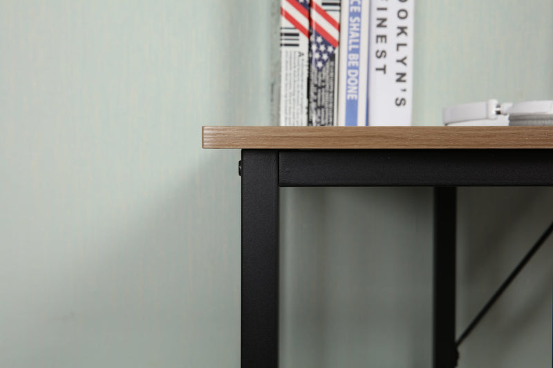 55-inch oversized light gray wood grain, best-selling home office computer desk, study writing desk with two-layer bookshelf