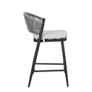 Outdoor 26" Counter Height Metal Frame Counter Stools With Scallop Shaped Backrest & Water Resistant Cushions by HouseOfZazla