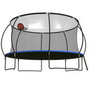 Pumpkin 14 Ft Outdoor Trampoline With Basketball Hoop Enclosure Net Ladder And Metal - Black / Blue by HouseOfZazla