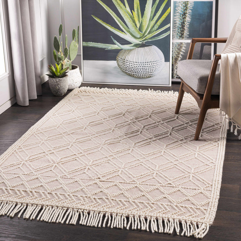 Ramsbury Pink Trellis Wool Rug