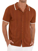 Button Down Contrast Trim Shirt Plus Size