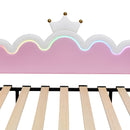 Extending Daybed With LED Lights, Modern Upholstered Princess Daybed With Crown Headboard by HouseOfZazla