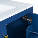 Bathroom Vanity With Single Sink, Combo Cabinet Undermount Sink, Bathroom Storage Cabinet With Two Doors And A Drawer, Soft Closing, Multifunctional Storage, Solid Wood Frame by HouseOfZazla