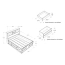 Lucille - 5 Piece Bedroom Set With Storage Drawers And Bookcase Headboard by HouseOfZazla