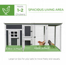 63" Outdoor Chicken Coop Wooden, Chicken Cage with Run Area, Nesting Box, Hen House with Waterproof Roof, Removable Tray