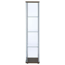 Bellatrix 3-shelf Clear Glass Curio Cabinet Cappuccino