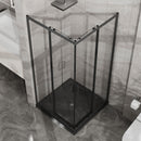 Corner Shower Enclosure, Sliding Door - Matte Black by HouseOfZazla