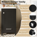Bathroom Vanity With Ceramic Sink, Soft Close Drawers, Door Organizer, Divider Drawer, Adjustable Foot Pads by Unique Piece Furniture