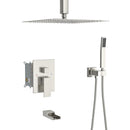 16" Ceiling Mount Square Shower System With Waterfall Tub Spout And Rough In Valve by HouseOfZazla