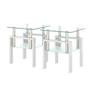 Modern Tempered Glass Tea Table, End Square Table For Living Room by Unique Piece Furniture