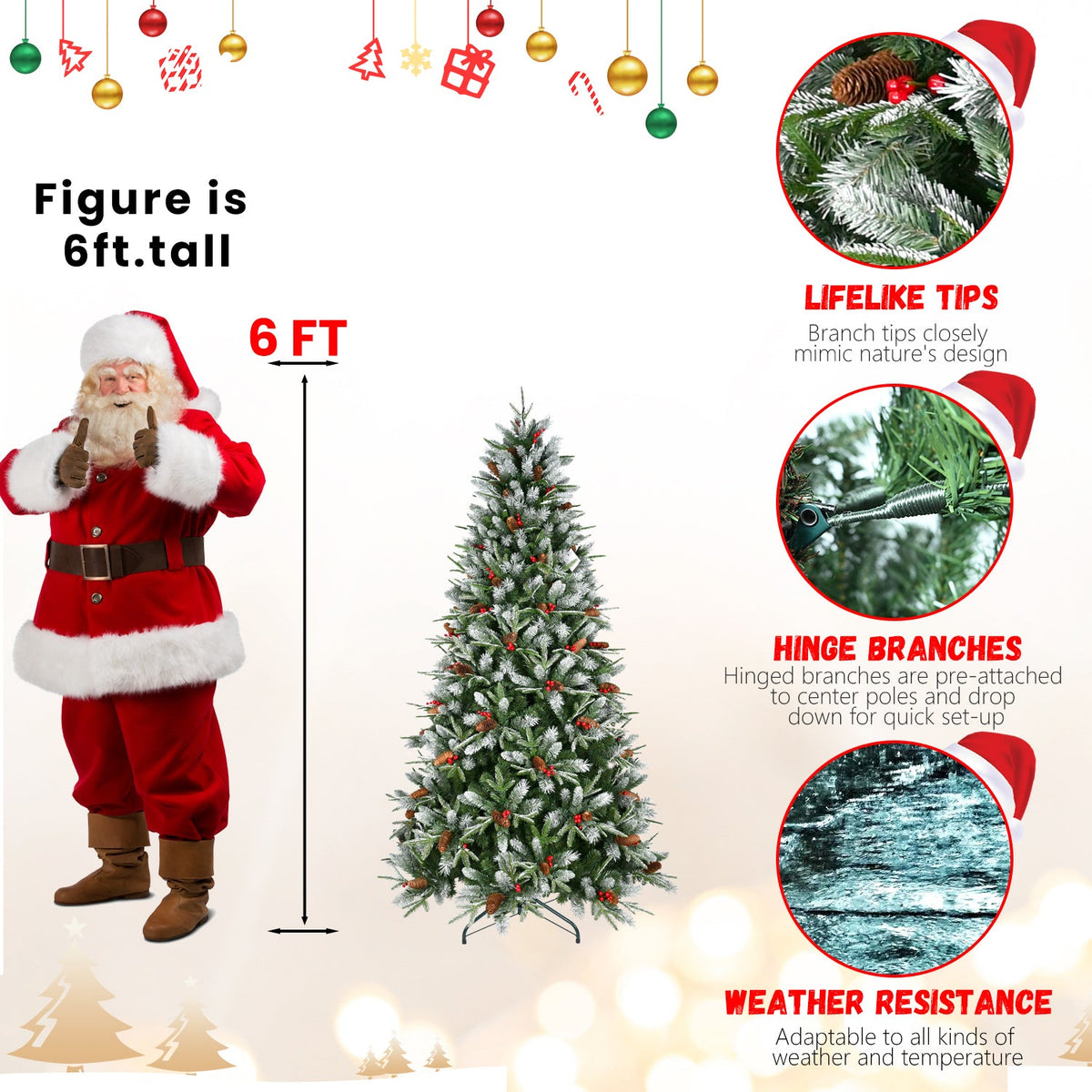 6FT Christmas Tree with 1593 Tips, photo 8 of 10
