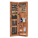 Jewelry Armoire Organizer With Full Length Mirror, Wall Mounted Lockable Cabinet With LED Light by Unique Piece Furniture