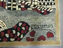 3' X 4' Vintage Hand Crafted Israel Wool Rug Carpet Wall Hanging Signed Hebrew