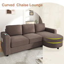 Modern L-Shaped Sectional Sofa With Curved Chaise, USB Ports, And Side Storage Pockets by Unique Piece Furniture