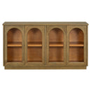 TREXM 4-Door Large Storage Buffet Cabinet with Glass Doors