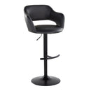 Margarite - Contemporary Adjustable Barstool With Swivel With Rounded T Footrest (Set of 2) by HouseOfZazla