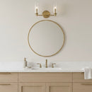 Regal - Double Light Vanity With Clear Ribbed Satin - Antique Brass / Clear by Unique Piece Furniture